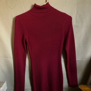 Turtle neck long sleeve body con dress